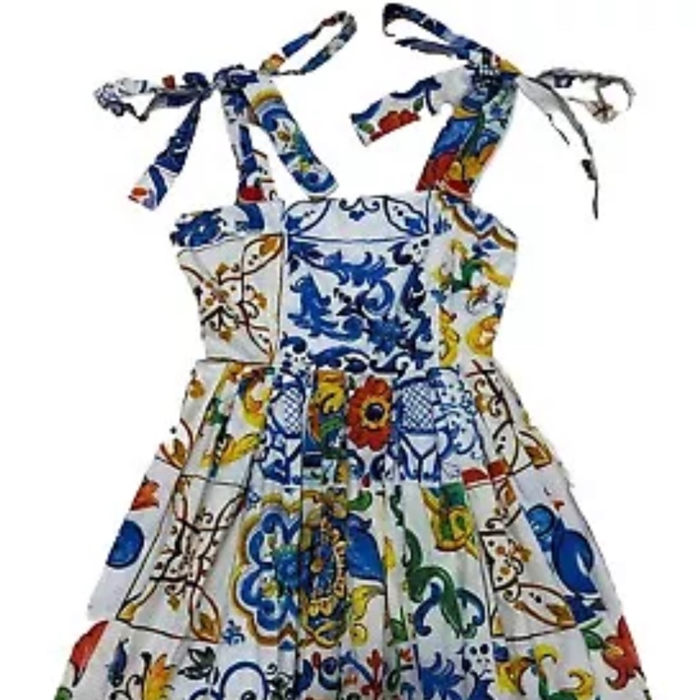 New 100% Cotton Unique Rear Elegant Women Dress Size Small Multicolor